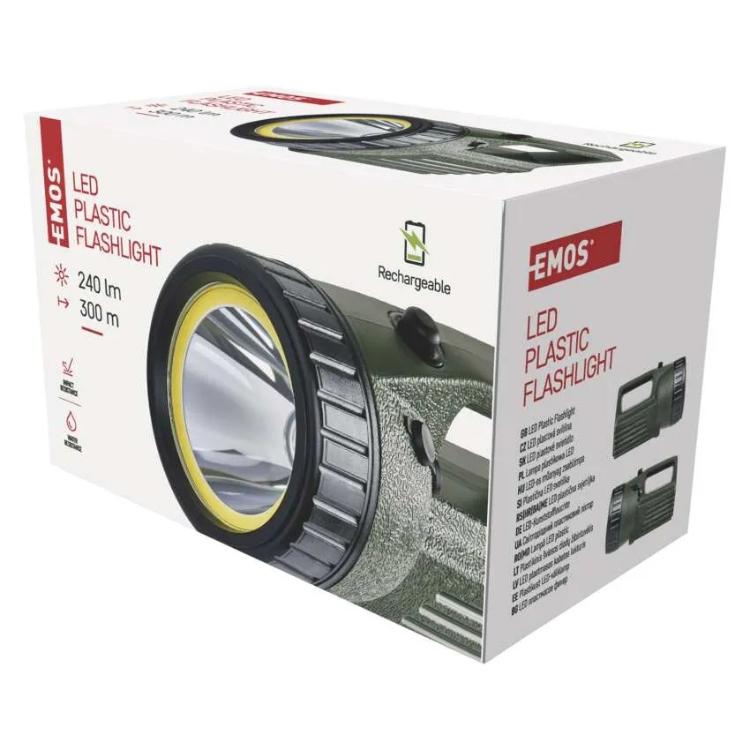Ročna polnilna LED svetilka Emos EXP.+COB 3810 10W, 240lm, 4000mAh