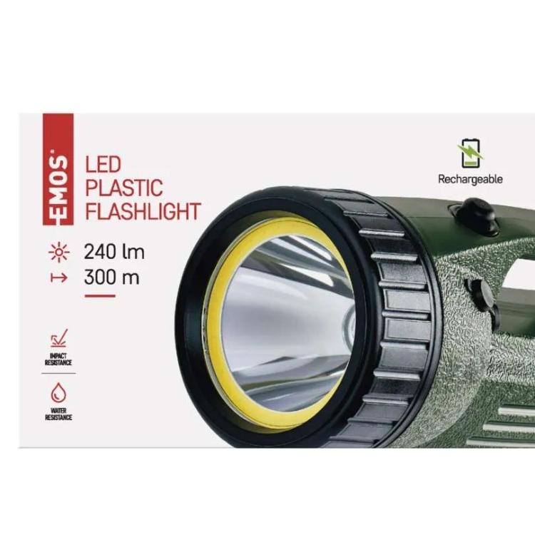 Ročna polnilna LED svetilka Emos EXP.+COB 3810 10W, 240lm, 4000mAh