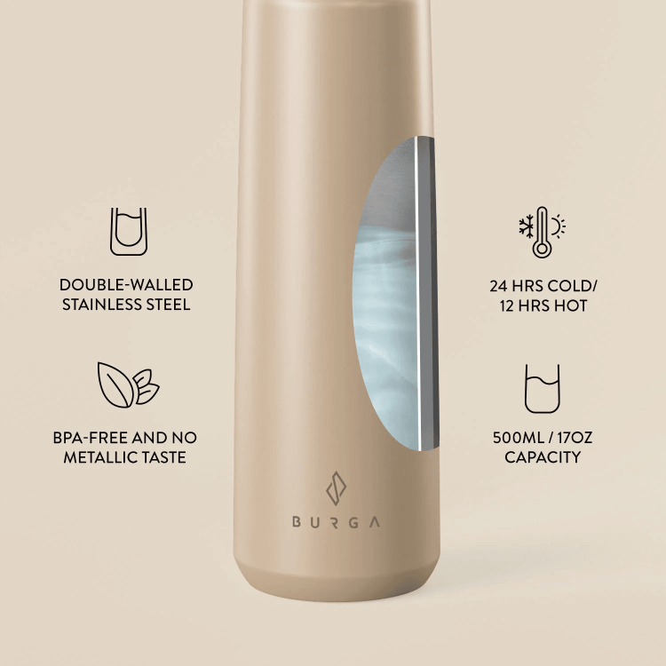 Termo steklenica Burga, 500 ML, Tan