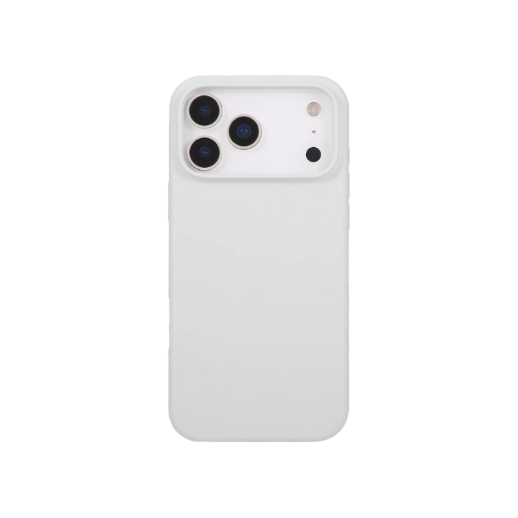 Silikonski bel ovitek za Apple iPhone 17 Pro z mehkim (soft touch) zaključkom in natančno oblikovanim izrezom za kamero