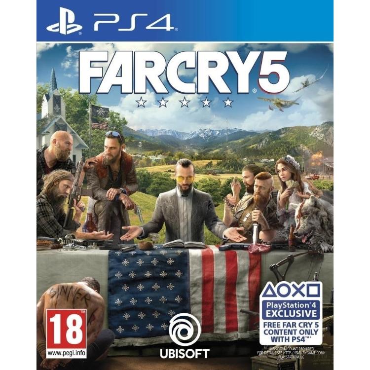 Far Cry 5 za PlayStation 4 je akcijska pustolovščina v odprtem svetu, postavljena v podeželsko ameriško pokrajino, kjer se igralec bori proti nevarnemu verskemu kultu.