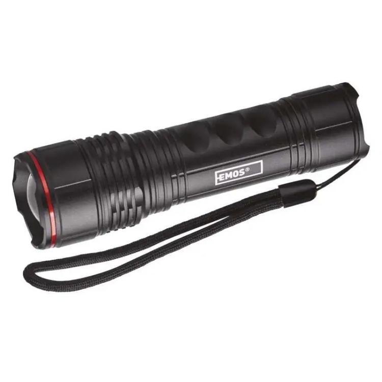 Ročna LED svetilka Emos 330 lm, 3× AAA, fokus, kovinska