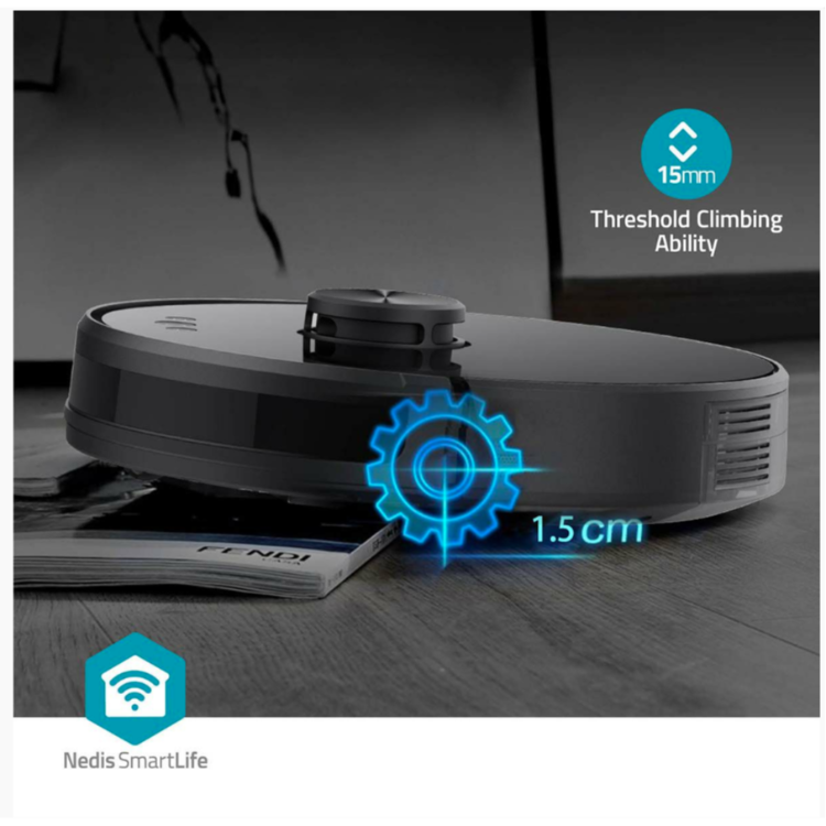 Robotski sesalnik Nedis WIFIVCL001CBK WIFI 3V1