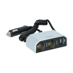 Avtomobilski razdelilec za vtičnico 12 V z dvema izhodoma DC 12V in USB priključkom 5V/2.4A.