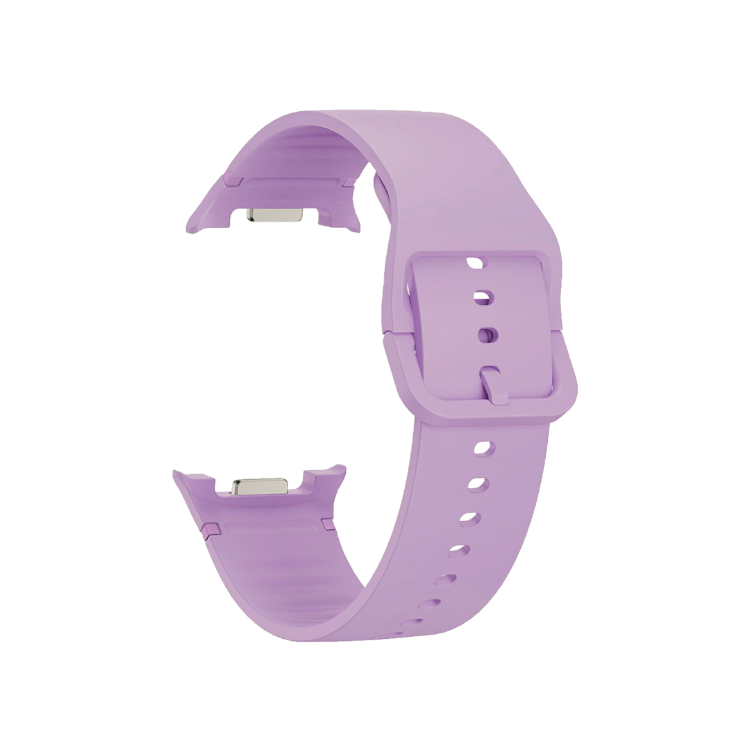 Vijoličen silikonski pašček z gladko mat površino, nastavljivo zaponko in zračnimi luknjami, za Samsung Galaxy Watch8 (40mm / 44mm) (22mm).