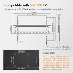 Fiksen TV stenski nosilec VonHaus 60-120'', do 120 kg
