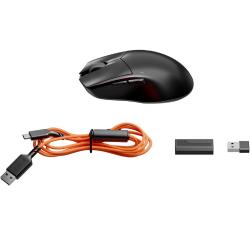 Komplet vključuje brezžično miško be quiet!, USB sprejemnik, polnilni USB-C kabel in dodatno opremo za hitro povezavo ter nemoteno uporabo na različnih napravah.