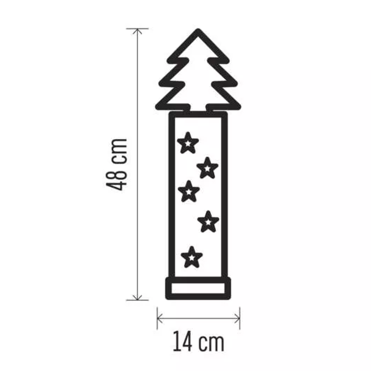 LED božična jelka lesena, 48 cm, 2x AA, notranja, topla bela, časovnik_2