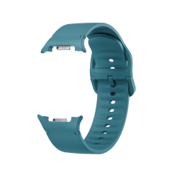 Pašček Samsung Galaxy Watch v modri barvi, notranji pogled z gladko površino in kovinskimi priključki.