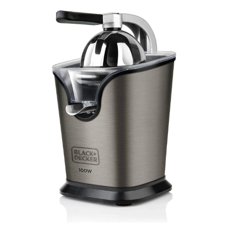 Black+Decker električni ožemalnik citrusov z inox ohišjem in ročico za stiskanje