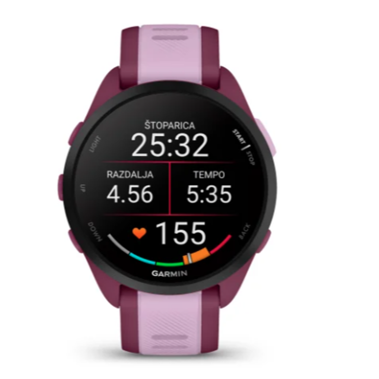 Pametna ura Garmin Forerunner 165 Music, temno vijoličen/svetlo vijoličen