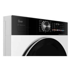 Upravljalna plošča pralnega stroja Hoover z vrtljivim izbirnikom programov, digitalnim zaslonom in predalom za detergent.