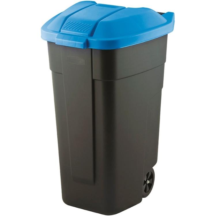 Smetnjak Curver 110 l, dvokolesni, črn/moder pokrov