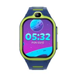 Forever Boost KW‑530 ura, sprednji pogled, kamera nad zaslonom, barvni UI, moder/zelen okvir.