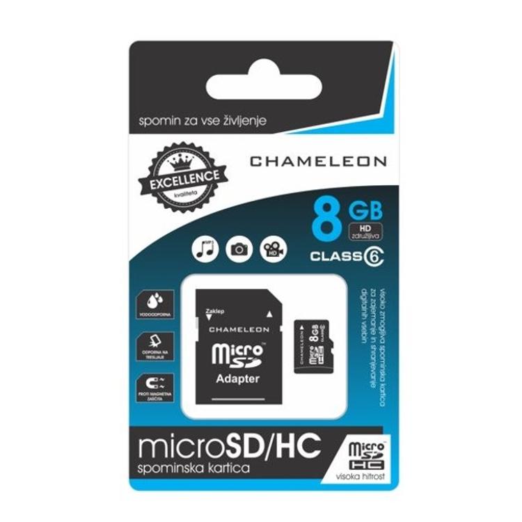 Spominska kartica Chameleon MicroSDHC 8 GB, Class6 + SD adapter