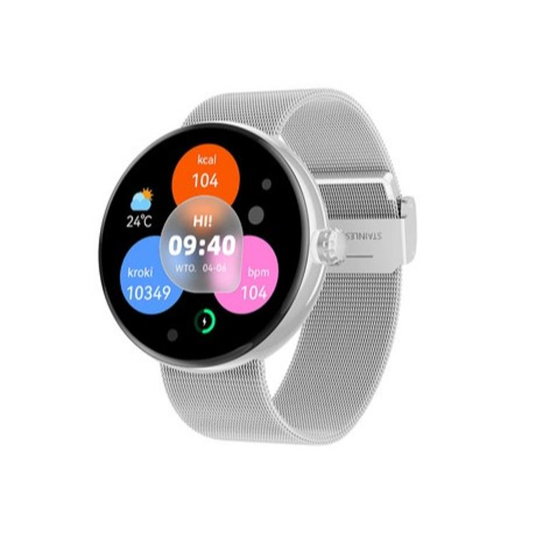 Pametna ura Forever ForeVive 5 SB-365, 1.3" AMOLED zaslon, IP68, srebrna 