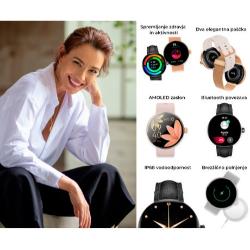 Pametna ura Forever ForeVive 5 SB-365, 1.3" AMOLED zaslon, IP68, srebrna 