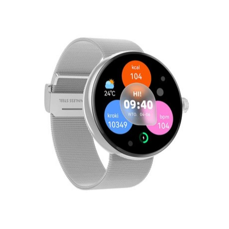 Pametna ura Forever ForeVive 5 SB-365, 1.3" AMOLED zaslon, IP68, srebrna 