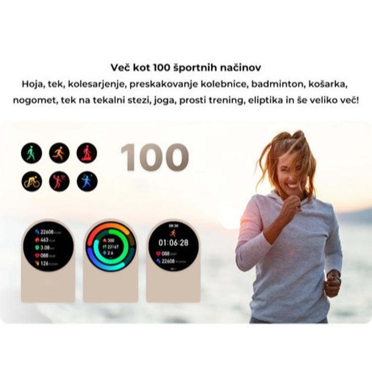 Pametna ura Forever ForeVive 5 SB-365, 1.3" AMOLED zaslon, IP68, srebrna 