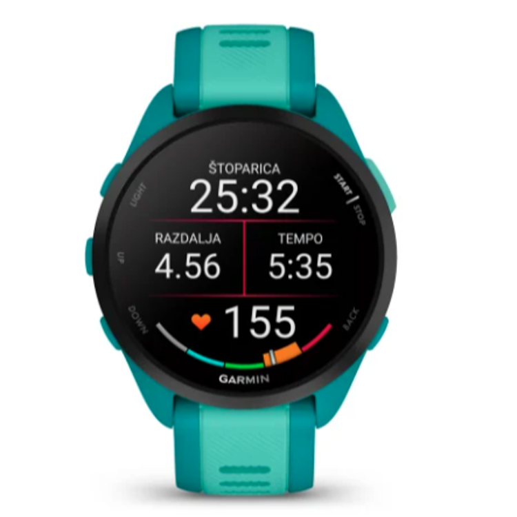 Pametna ura Garmin Forerunner 165 Music, turkizen/zelenkasto moder