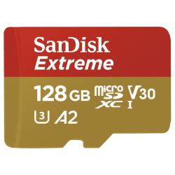 Spominska kartica SanDisk MicroSDXC 128GB Extreme, 170/80MB/s, UHS-I S, U4, C10, V30, adapter