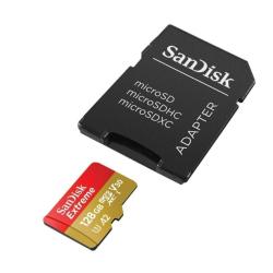 Spominska kartica SanDisk MicroSDXC 128GB Extreme, 170/80MB/s, UHS-I S, U4, C10, V30, adapter