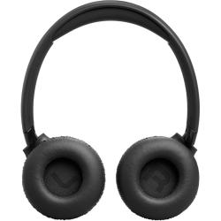 Črne JBL slušalke od znotraj, označeni blazinici L in R za pravilno nošenje.