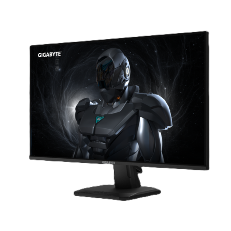  Sprednji pogled na raven monitor na stojalu z ozkimi robovi in temnim zaslonom z grafiko.