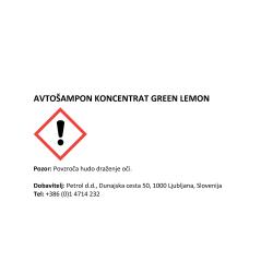 Avto šampon koncentrat green lemon, 1 l_1