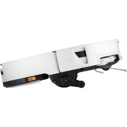 Robotski sesalnik Roborock s funkcijo VertiBeam, prikazan s strani med premagovanjem pragov in višinskih ovir.