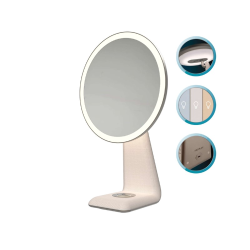 Kozmetično ogledalo Cecotec FaceCare Mirror Design s prikazom LED osvetlitve in upravljalnih gumbov.
