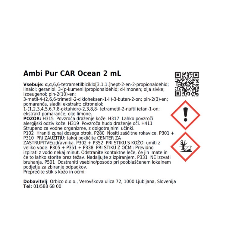 Osvežilec Ambi Pur Ambi Pur Ocean Mist (dvojno pakiranje), 2x2 ml_1