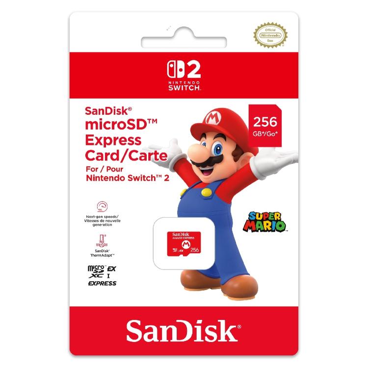 SD kartica SanDisk Mario za Nintendo Switch 2 – hitra in zanesljiva razširitev pomnilnika z ekskluzivnim Mario dizajnom za več iger in brezskrbno igranje.