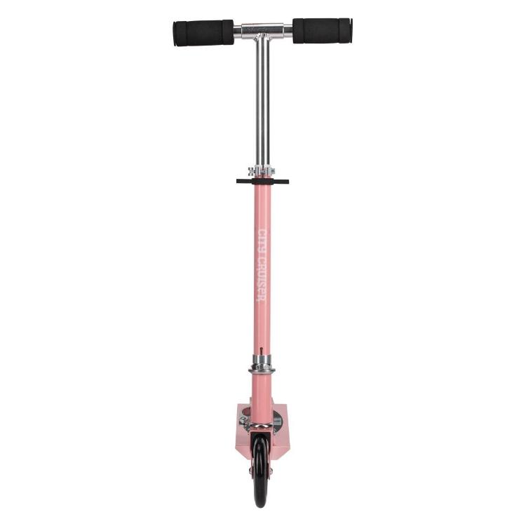 Roza otroški skiro s črnim krmilom, pogled od spredaj