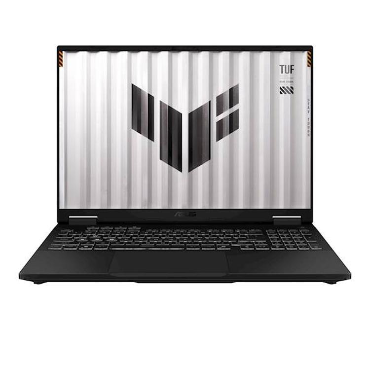 Asus TUF Gaming prenosni računalnik, sprednji pogled na zaslon in tipkovnico.