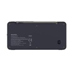 Zadnja stran Blaupunkt DR6BK, tehnične oznake, gumirana nogica in minimalistično črno ohišje