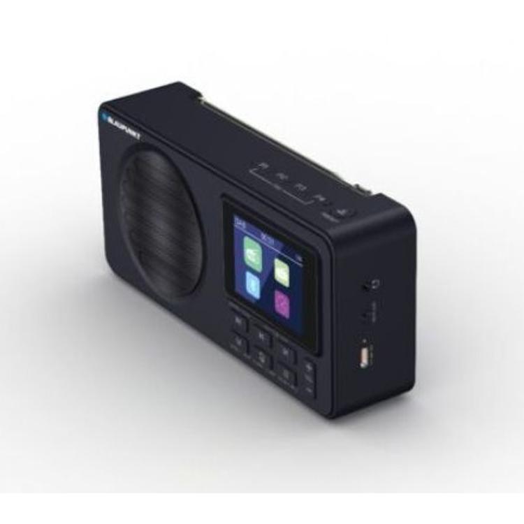 Prenosni radio Blaupunkt DR6BK pod kotom, z zaslonom, tipkami, Bluetooth, DAB+/FM in kompaktnim modernim dizajnom