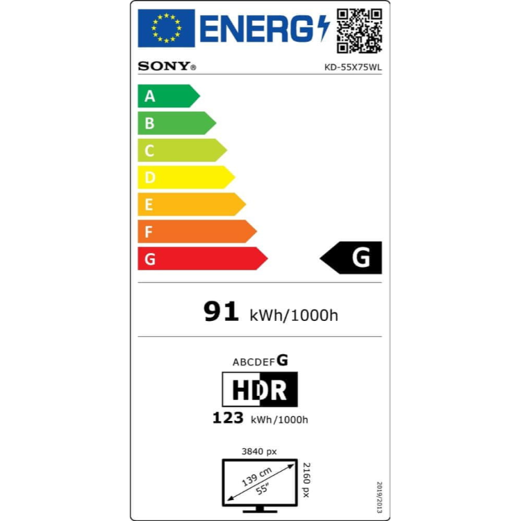 Televizor Sony KD55X75WLPAEP 4K UltraHD, Direct LED, Smart TV, diagonala 139 cm