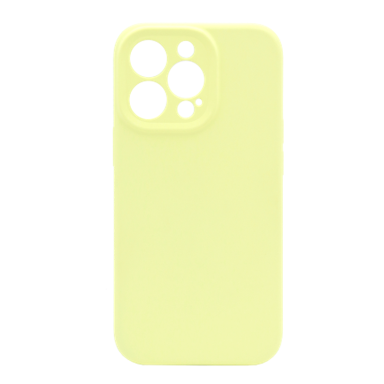Silikonski ovitek (liquid silicone) za Apple iPhone 14 Pro Max, Soft, pastelno rumena