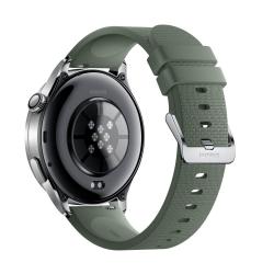 Xiaomi Watch 5 pametna ura, zadnja stran, zelen pašček, optični senzorji, zaponka z logotipom Xiaomi.