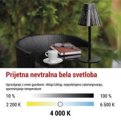 Namizna LED svetilka GRACE, polnilna