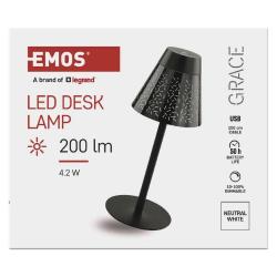 Namizna LED svetilka GRACE, polnilna