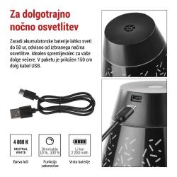 Namizna LED svetilka GRACE, polnilna