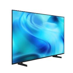 Samsung Crystal UHD UE55U7022FK v stranskem pogledu s tankim okvirjem in dvema stabilnima črnima nogama.