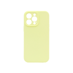 Silikonski ovitek (liquid silicone) za Apple iPhone 15 Pro Max, Soft, pastelno rumena