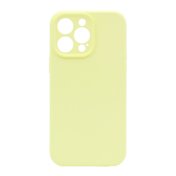Silikonski ovitek (liquid silicone) za Apple iPhone 15 Pro Max, Soft, pastelno rumena