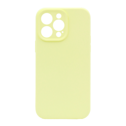 Silikonski ovitek (liquid silicone) za Apple iPhone 15 Pro Max, Soft, pastelno rumena