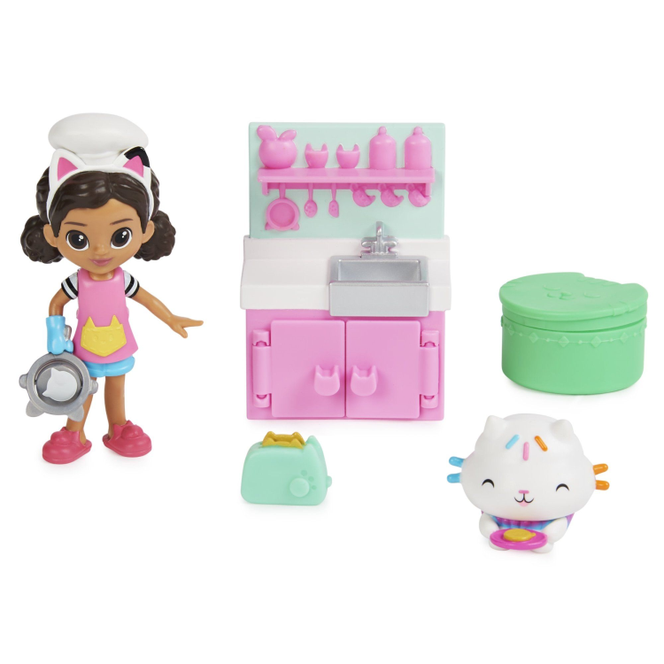 Igralni set za kuhanje Gabby's Dollhouse Cat's Play Cooking Set, Spin Master 45606