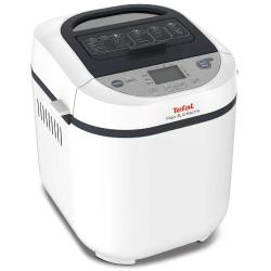 Tefal Pain & Trésors pekač kruha v belo‑črni izvedbi z digitalnim zaslonom, programskimi gumbi in kompaktnim dizajnom za domačo pripravo kruha in testa