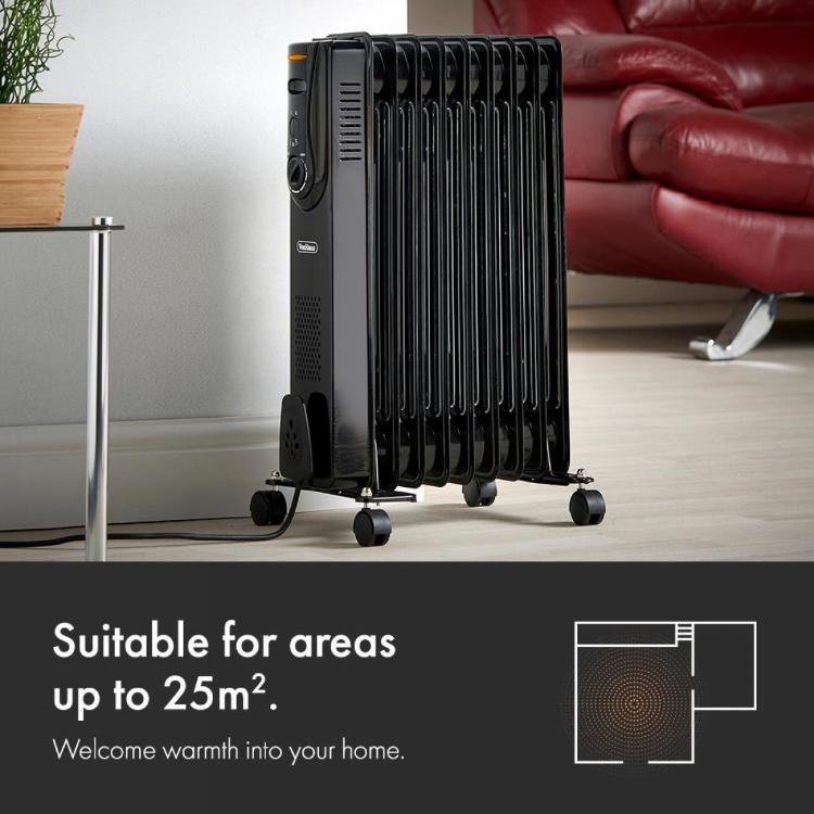 Električen oljni radiator VonHaus 2514060, 2000 W, črn